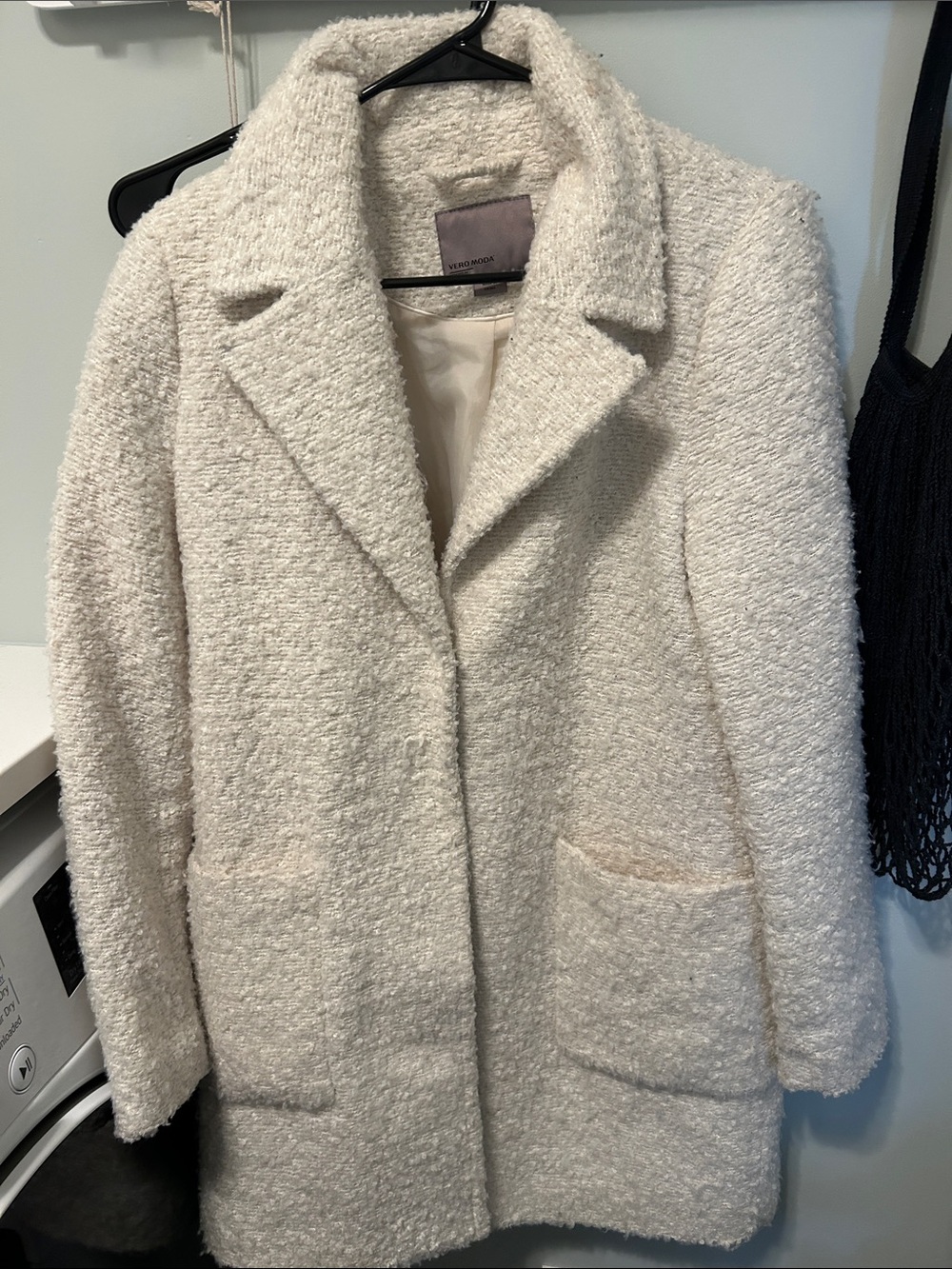Women's Vero Moda Cream Bouclé Coat